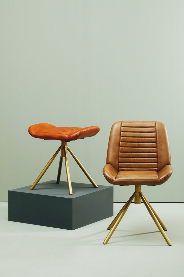 Verona Tan Leather Footstool