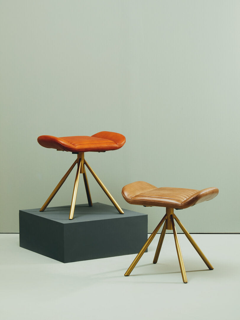 Verona Tan Leather Footstool