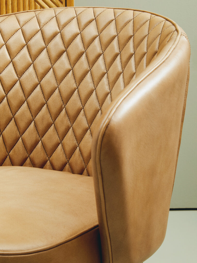 Verona Grey Leather Chair With Gold Finish Legs