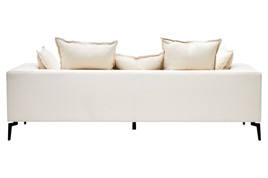 Naples 3 Seat Textured Fabric Cream Sofa
