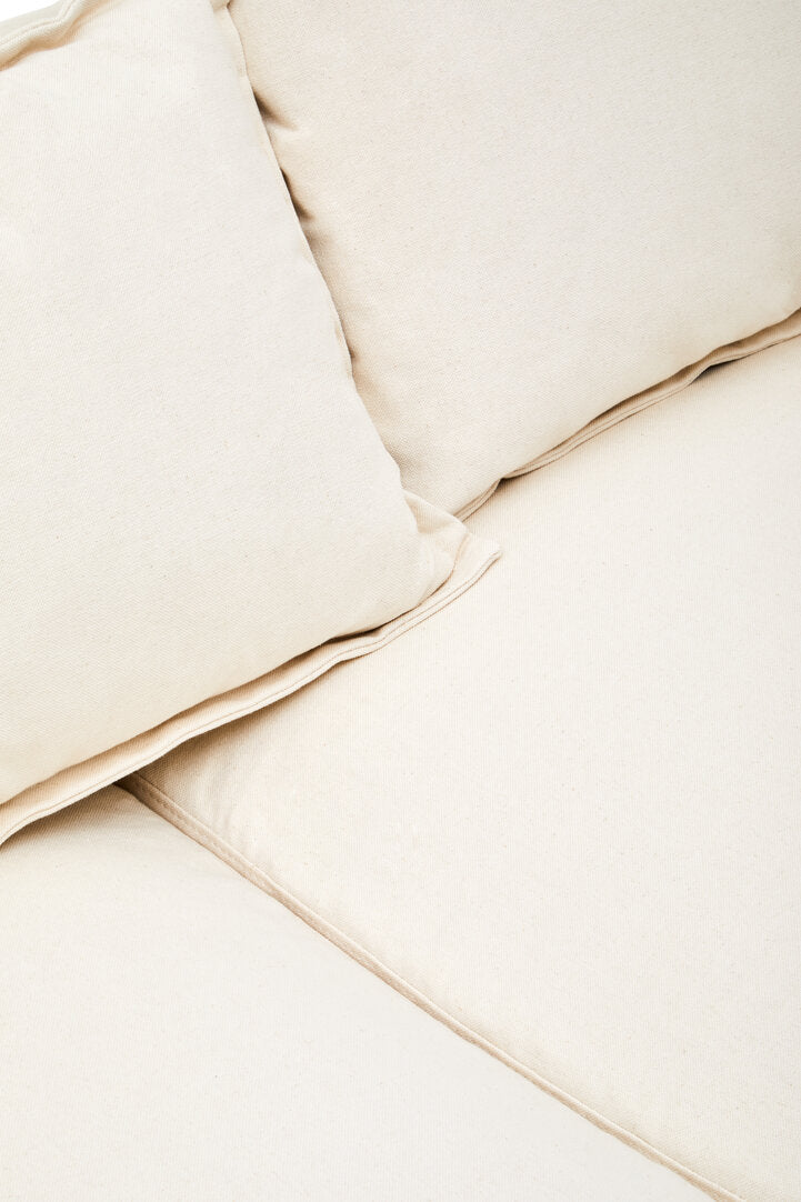 Naples 3 Seat Textured Fabric Cream Sofa