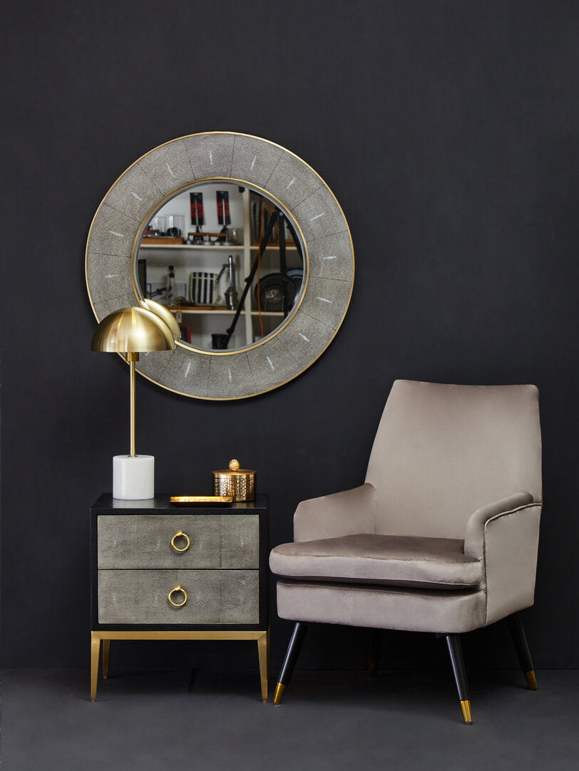 Valencia Two Drawer Grey Shagreen Effect Side Table