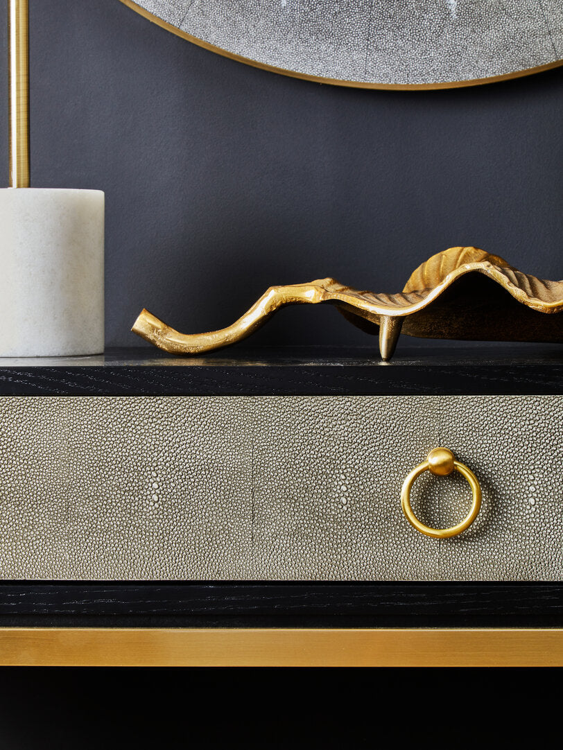 Valencia Shagreen Effect One Drawer Console Table