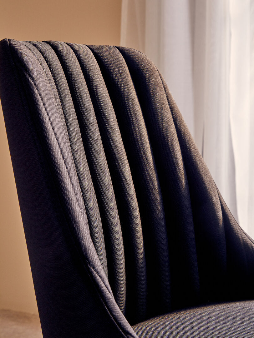 Florence Ribbed Black And Chrome Home Office Chair