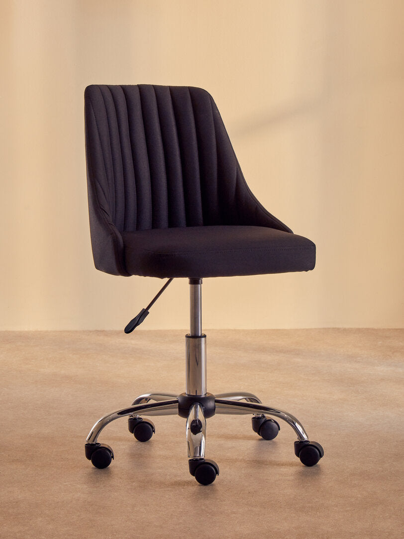 Florence Ribbed Black And Chrome Home Office Chair