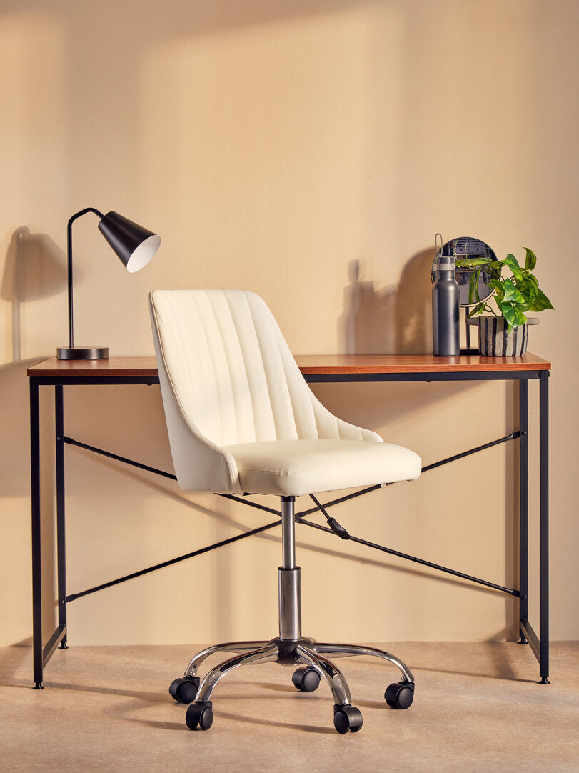 Florence Off White Leather Effect Home Office Chair