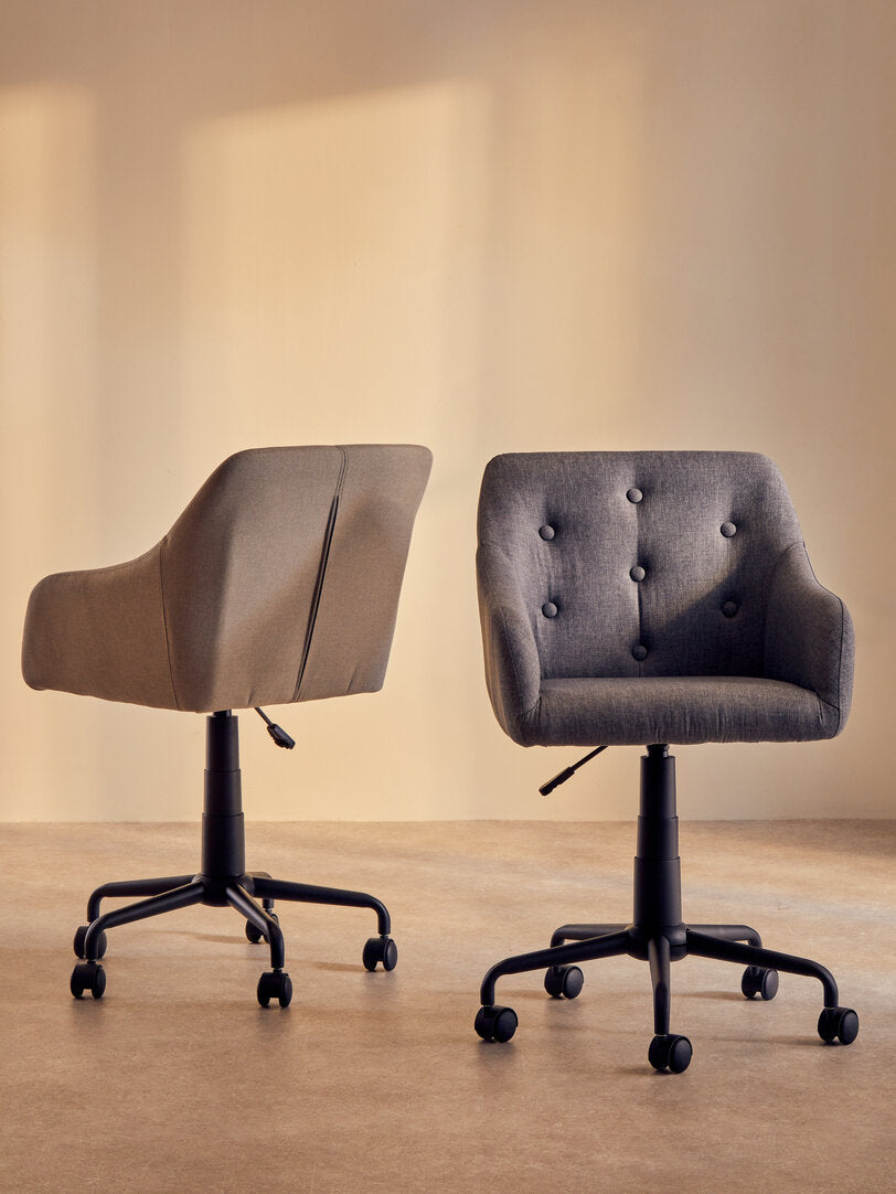 Florence Tufted Grey And Black Home Office Chair