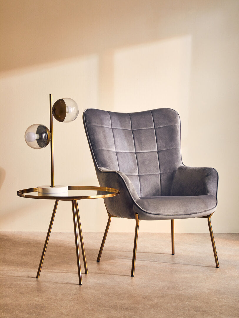 Richmond Grey Velvet Chair