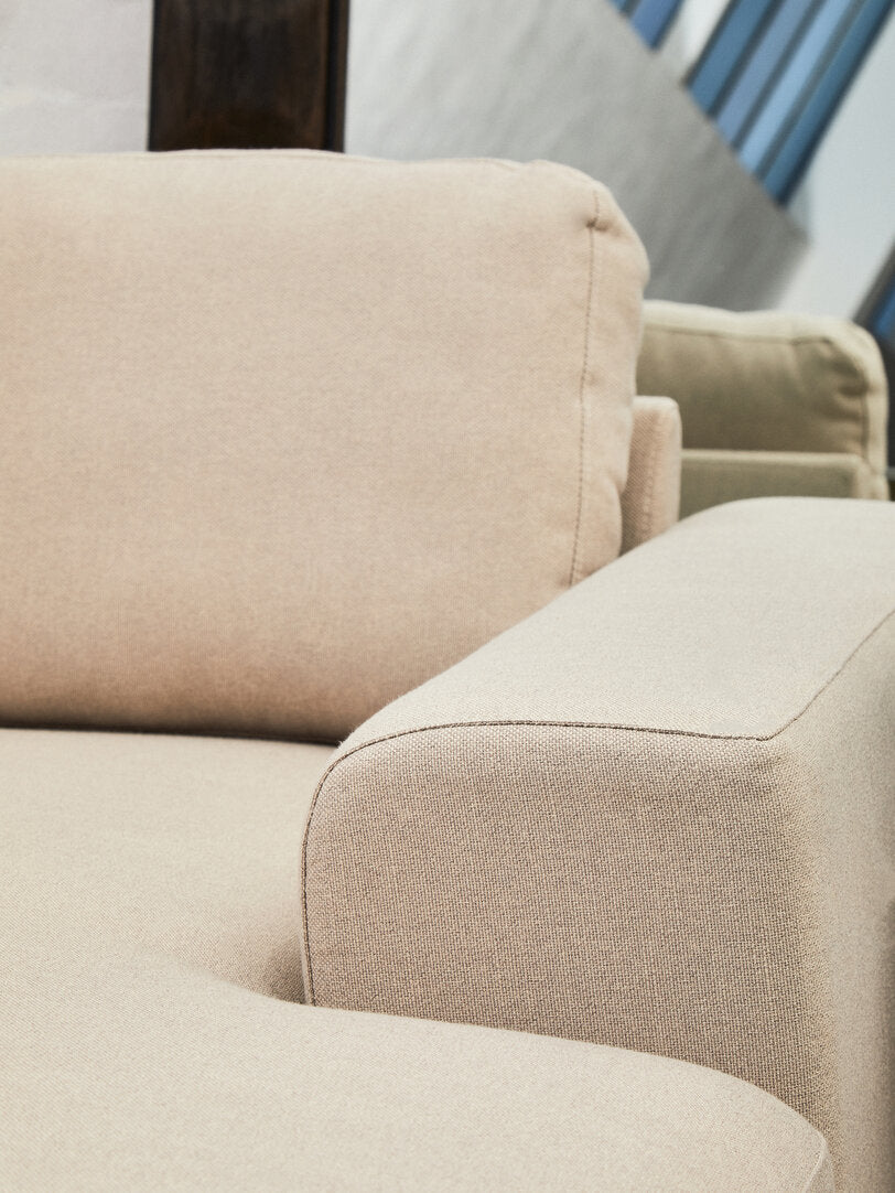 Cambridge 3 Seat Natural Fabric Right Chaise Sofa