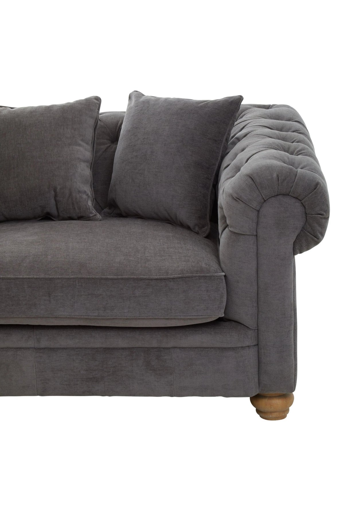 Turin Grey Fabric 3 Seater Sofa