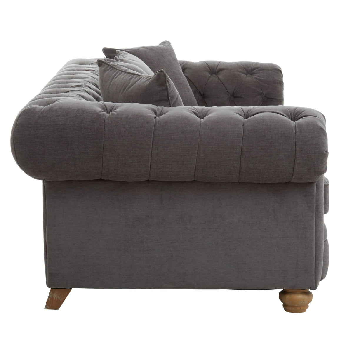 Turin Grey Fabric 3 Seater Sofa