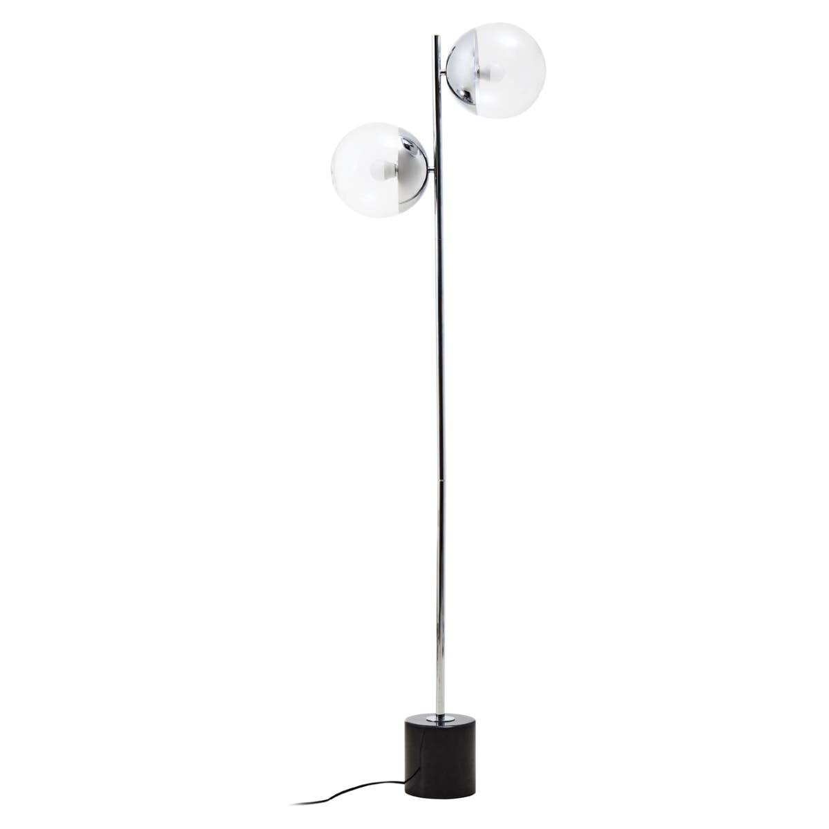 Siena Silver Finish Floor Lamp with Marble Base