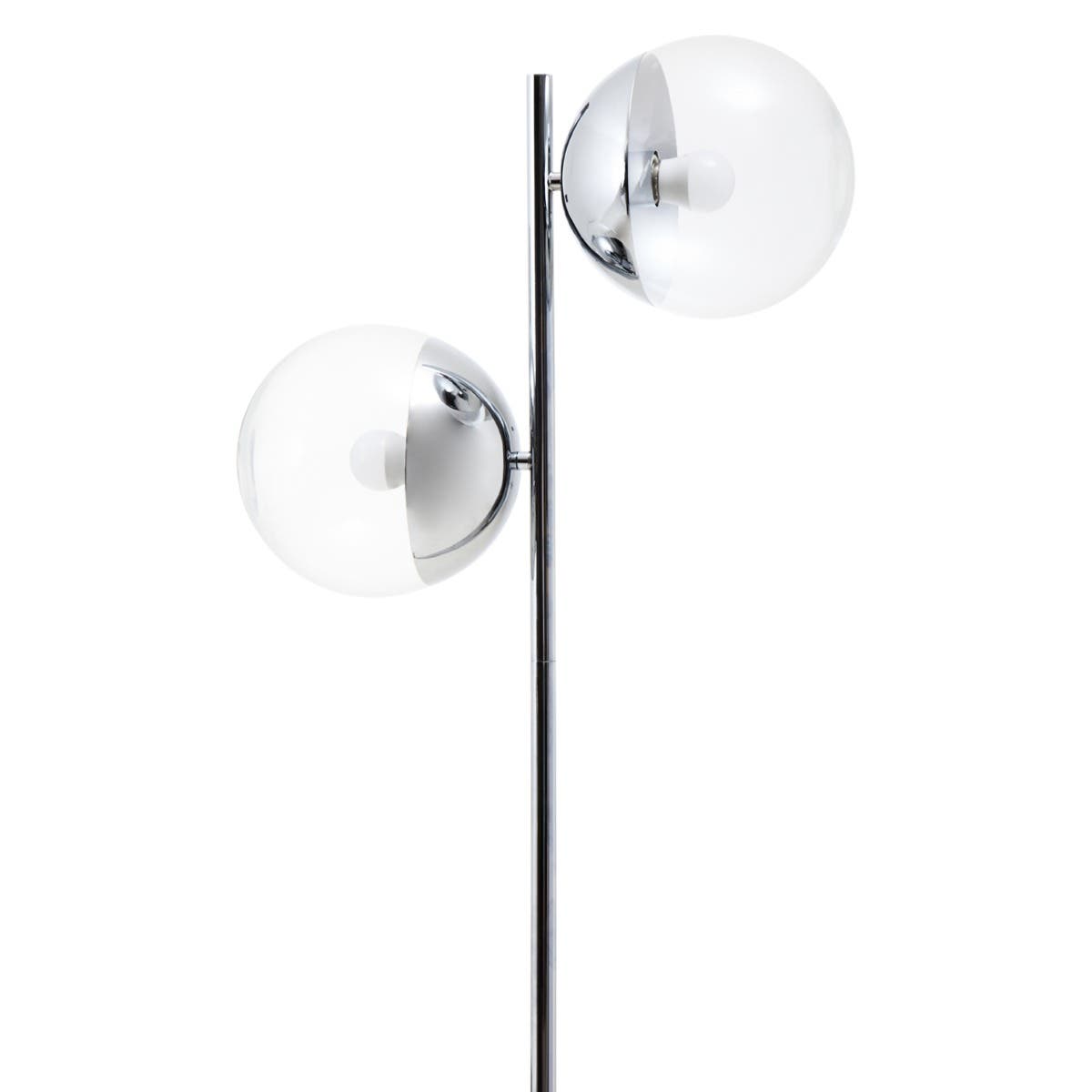Siena Silver Finish Floor Lamp with Marble Base