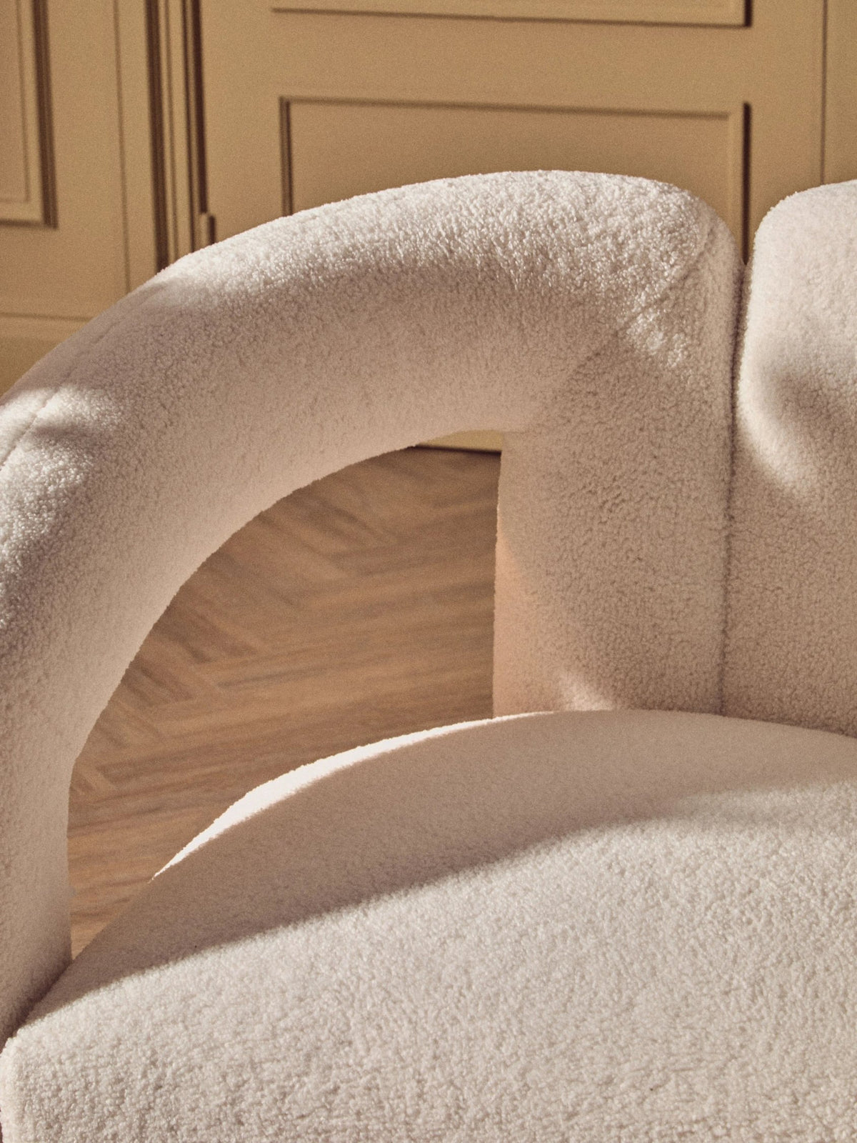 Matlock Ivory Boucle Effect Statement Chair