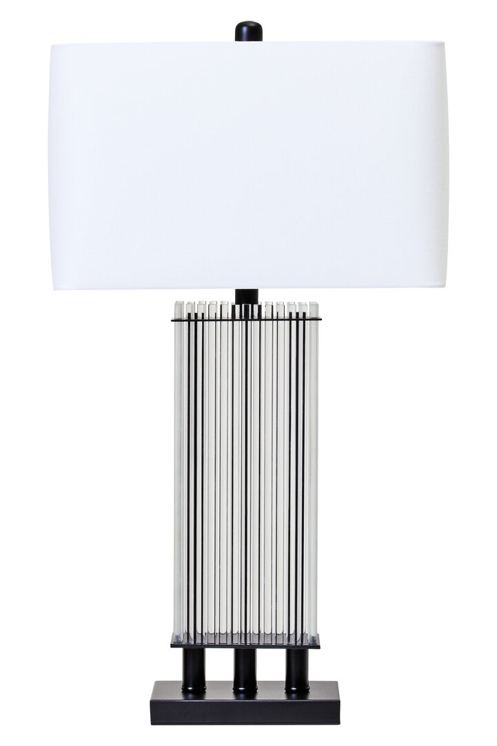 Norwich Clear Glass Table Lamp With Matte Base Black