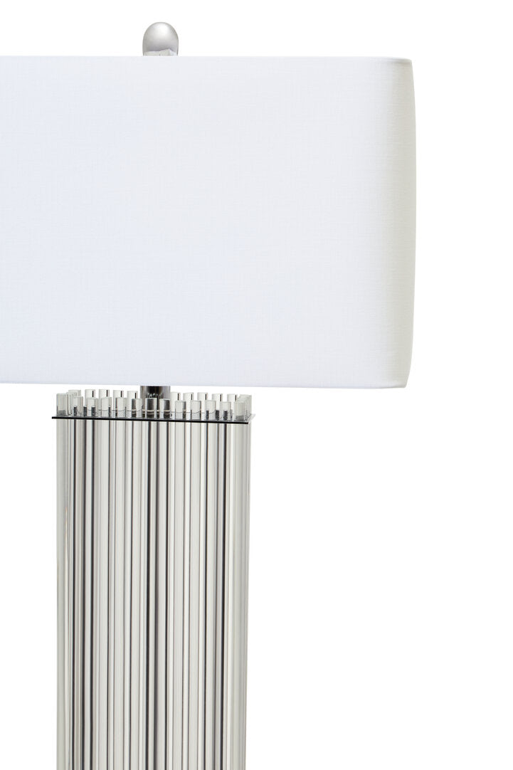Norwich Clear Glass Table Lamp With Matte Silver Base