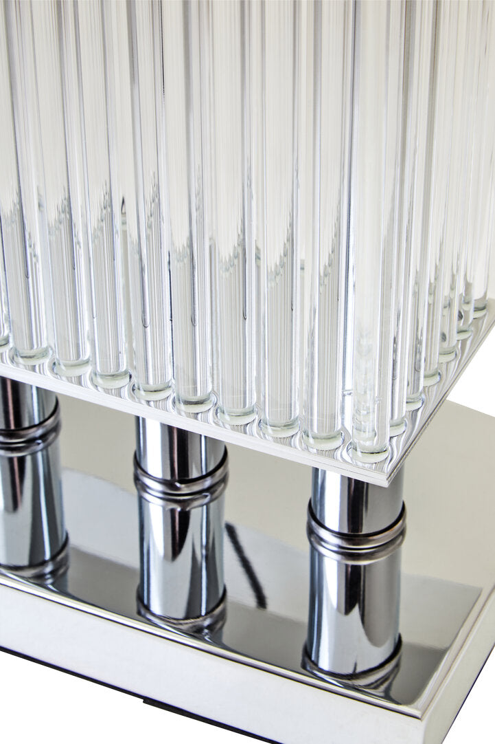 Norwich Clear Glass Table Lamp With Matte Silver Base