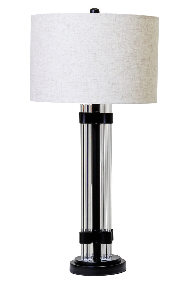 Lincoln Matte Black and Ivory Table Lamp
