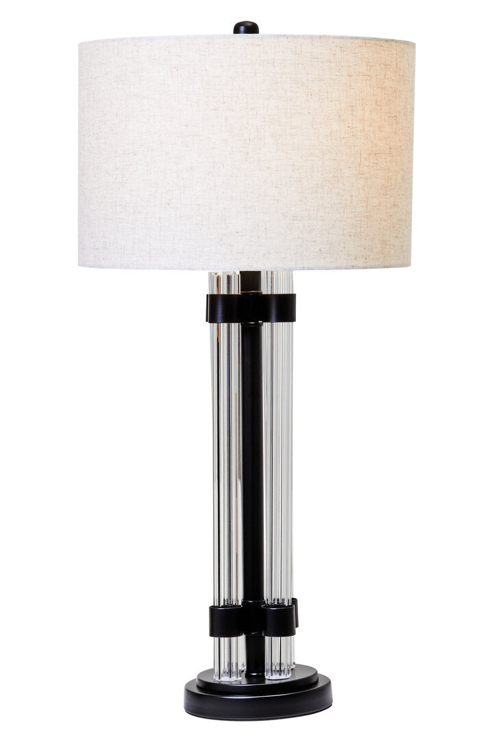 Lincoln Matte Black and Ivory Table Lamp
