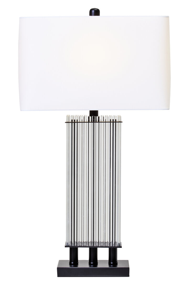 Norwich Clear Glass Table Lamp With Matte Black Base