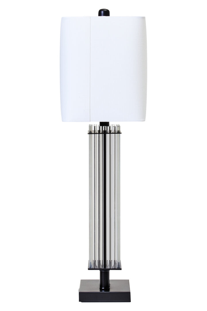 Norwich Clear Glass Table Lamp With Matte Base Black