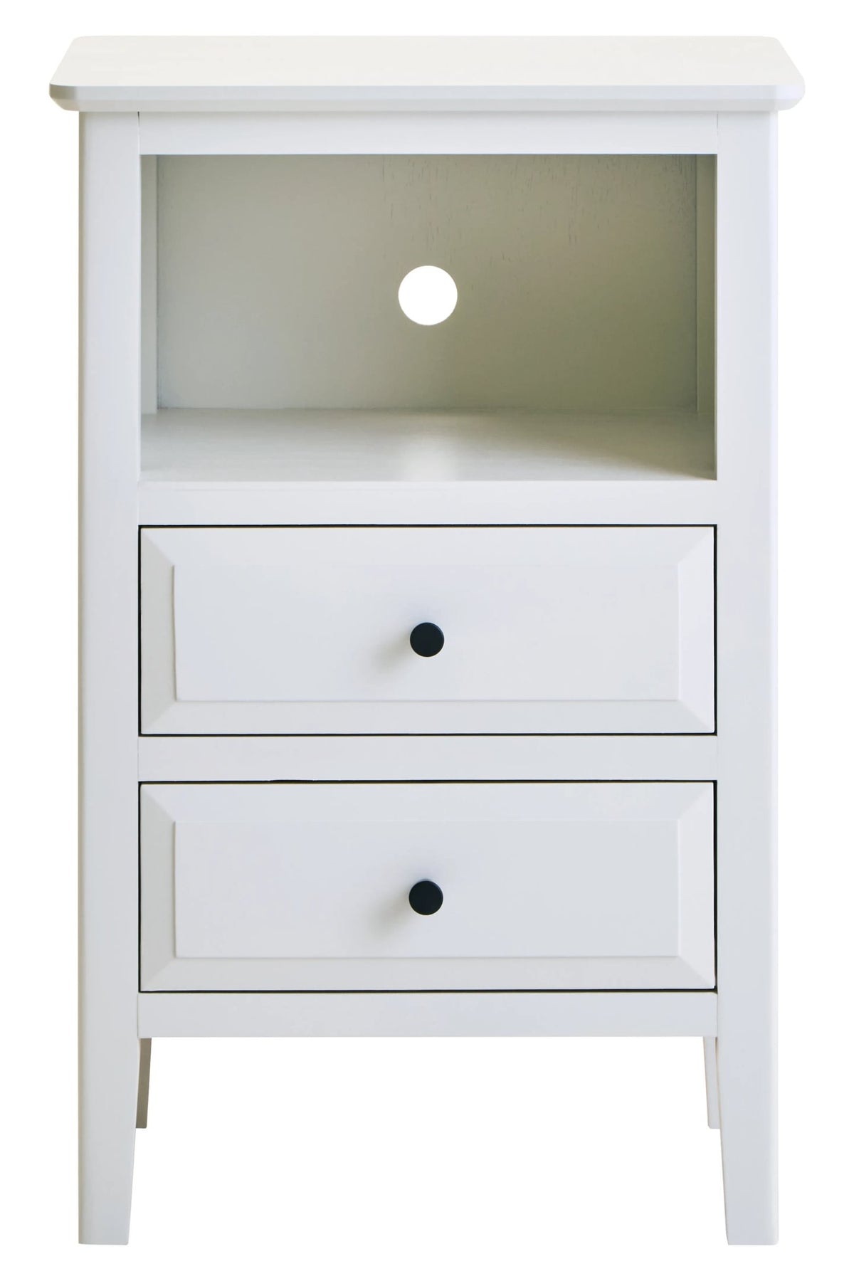 Savoy Two Drawer Wooden Side Table #colour_white