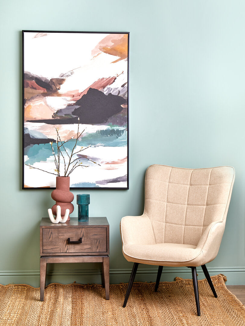 Vienna One Drawer Antique Grey Side Table