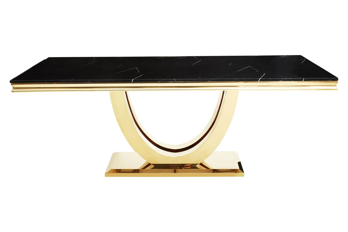 Windsor Black Faux Marble Rectangular Dining Table