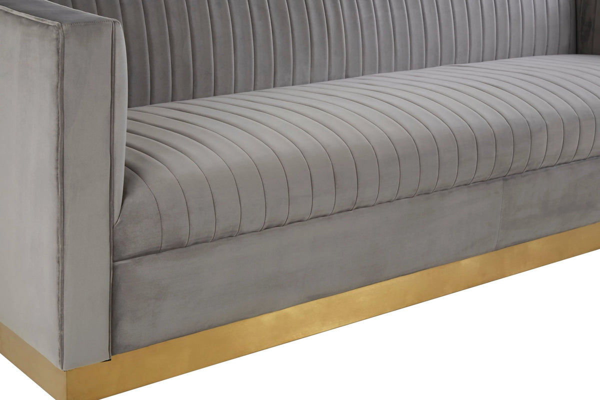 Knutsford Grey Velvet 3 Seat Sofa