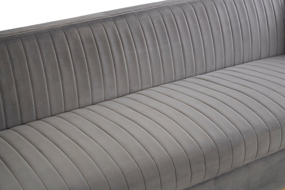 Knutsford Grey Velvet 3 Seat Sofa