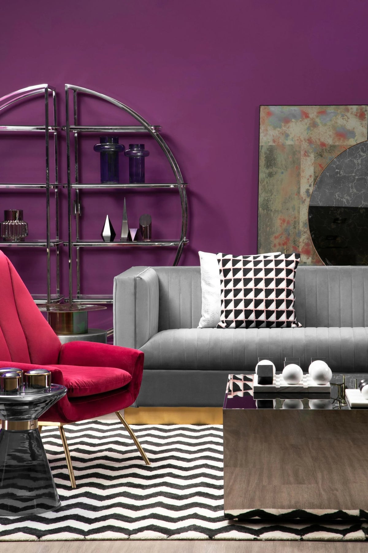 Knutsford Grey Velvet 3 Seat Sofa