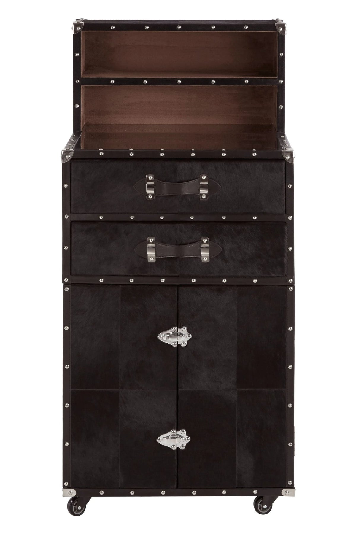 Vienna Hair On Leather Drinks Cabinet