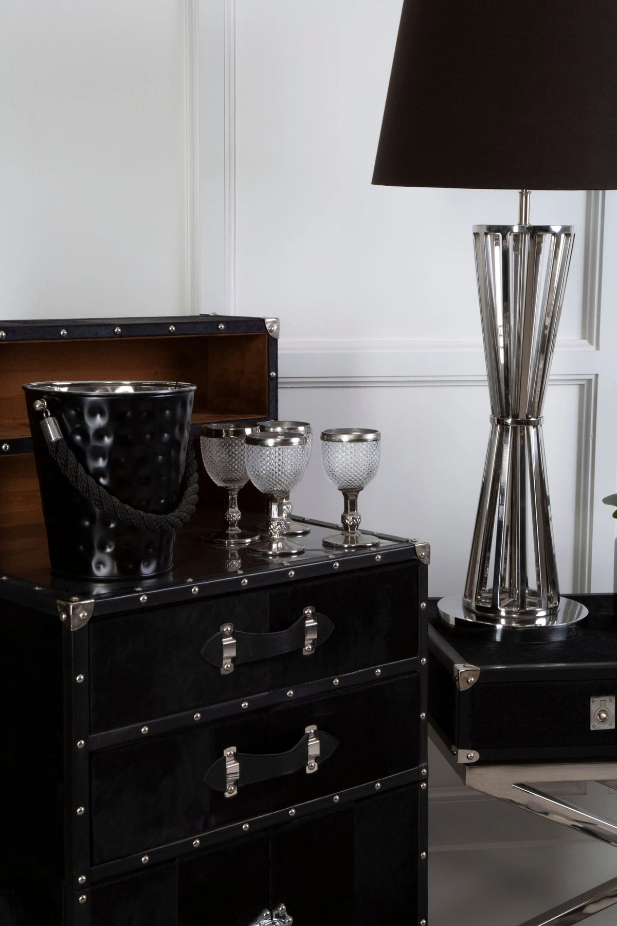 Vienna Hair On Leather Drinks Cabinet