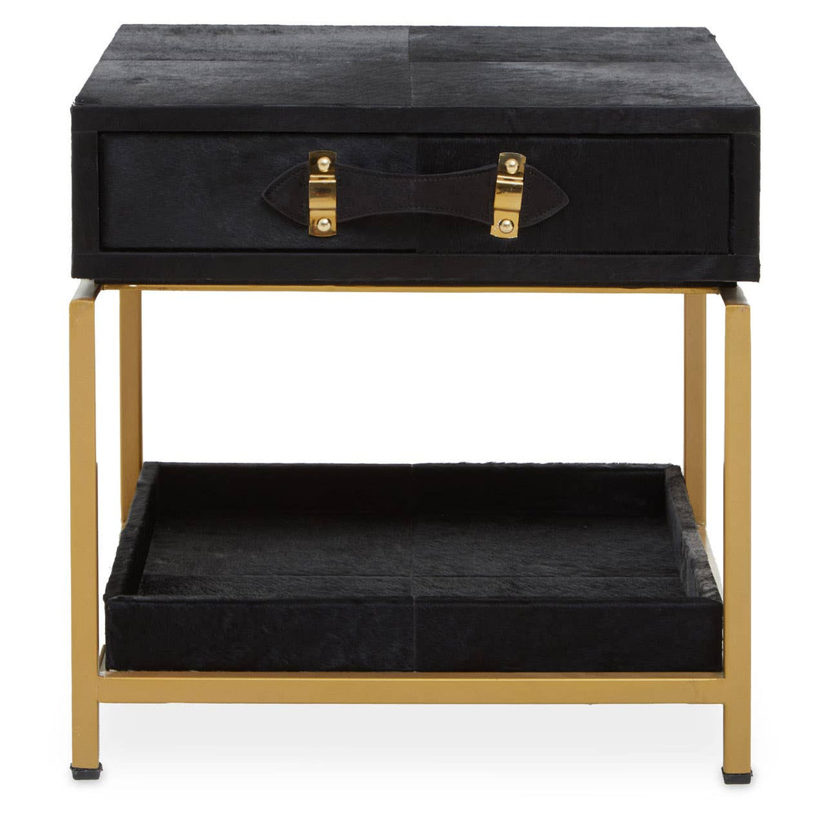 Vienna Hair On Leather Side Table