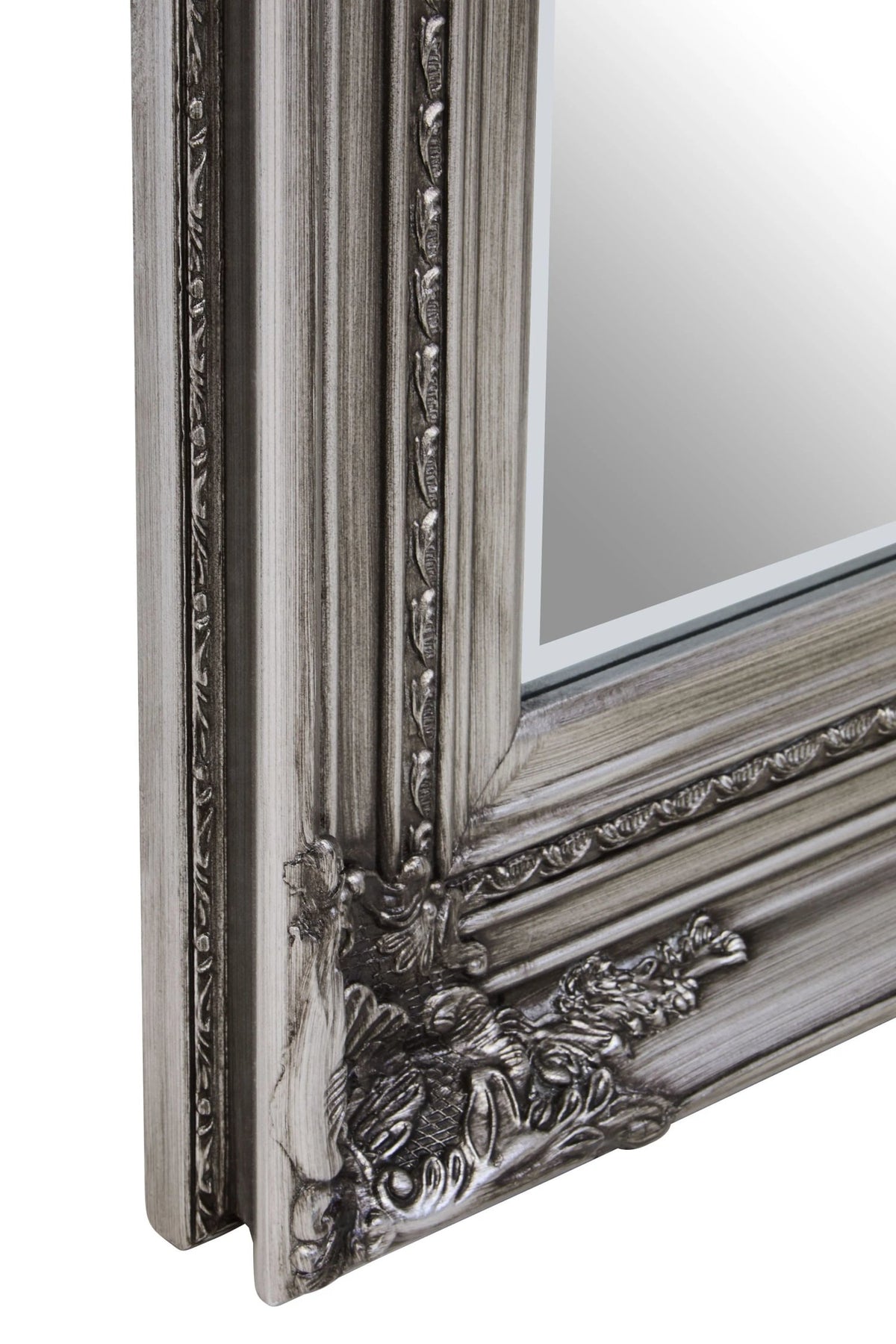 Bude Silver Wooden Frame Full Length Wall Mirror