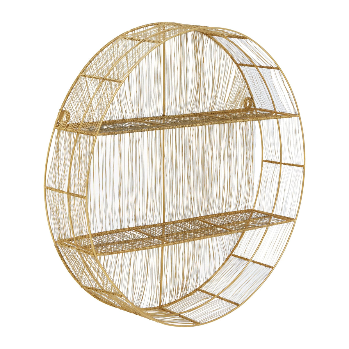 Wetherby Gold Wire Round Wall Shelf