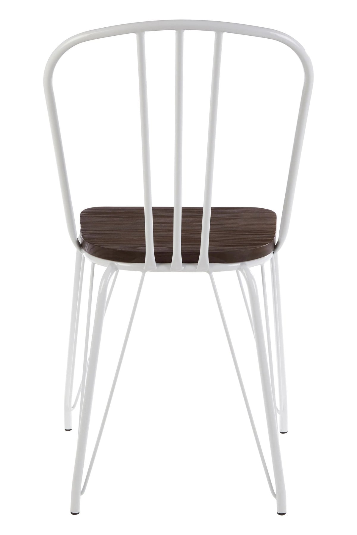 Madison White Metal Frame with Elm Wood Dining Chair