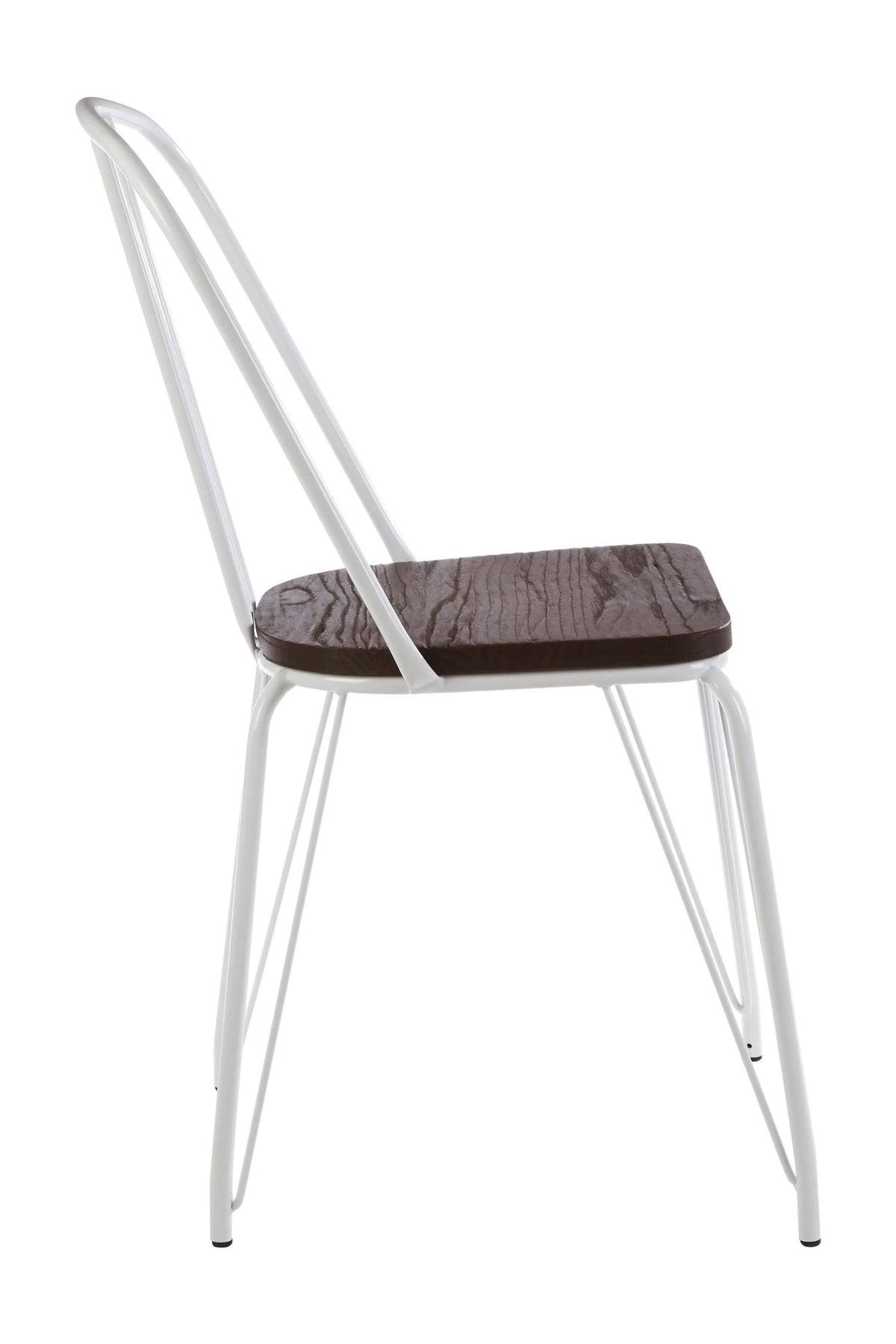 Madison White Metal Frame with Elm Wood Dining Chair