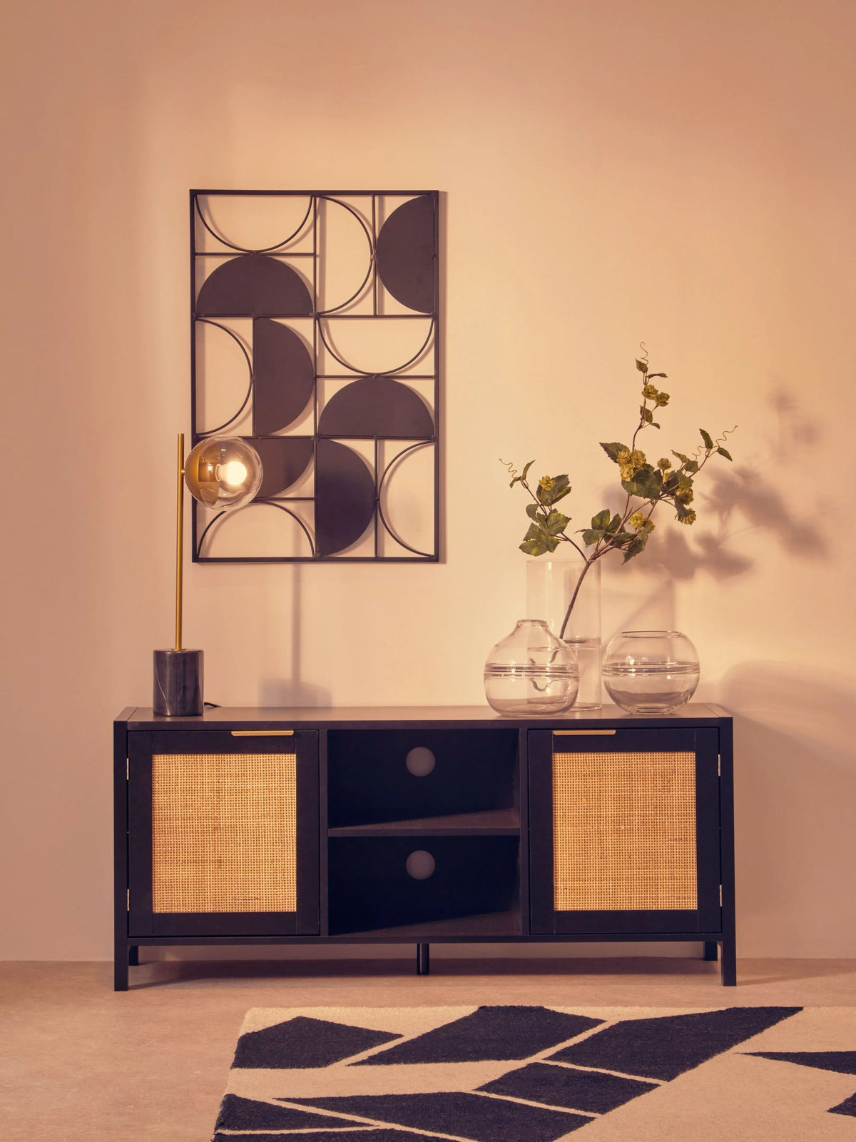 Como Rattan Media Unit #colour_black