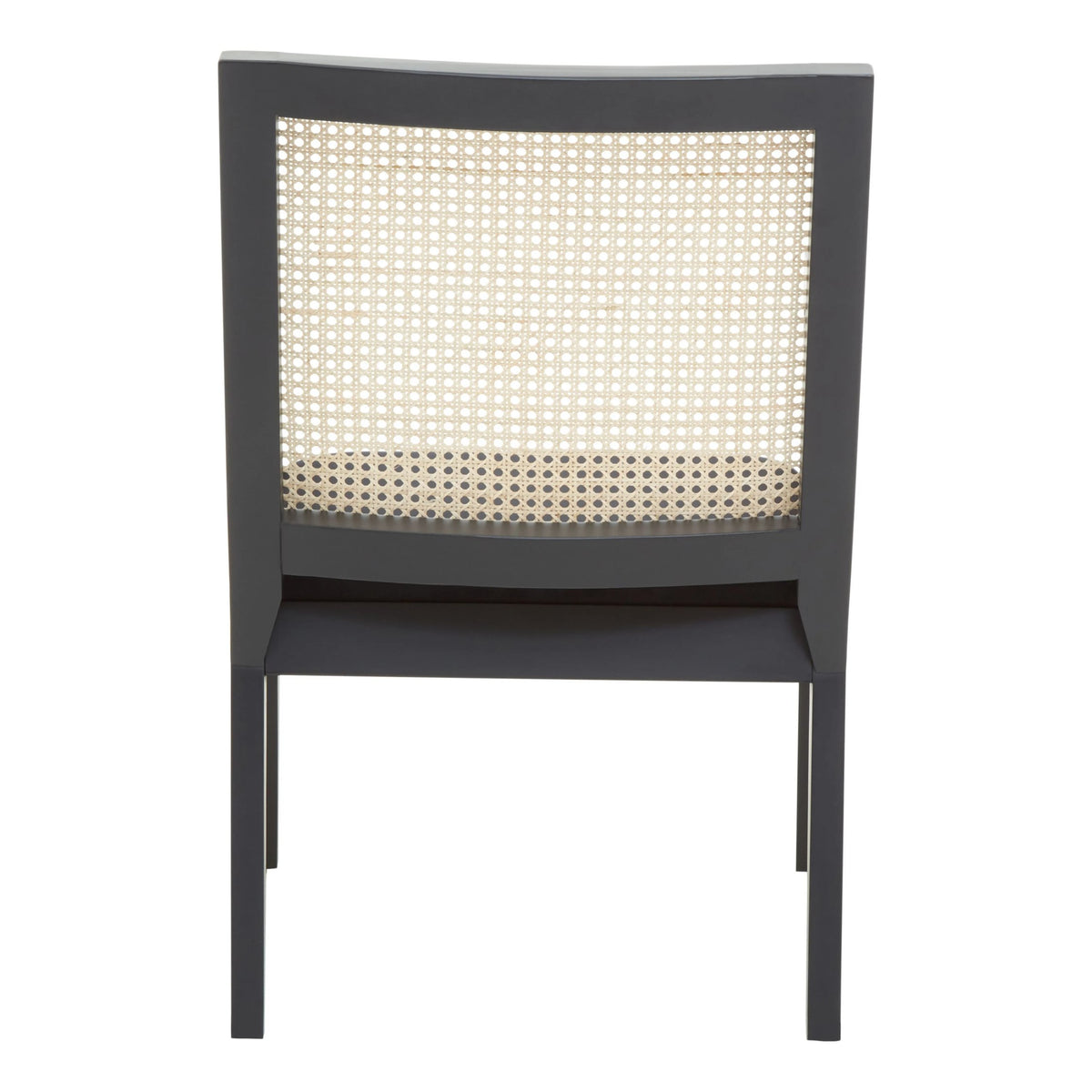 Hudson Black Velvet and Natural Rattan Chair