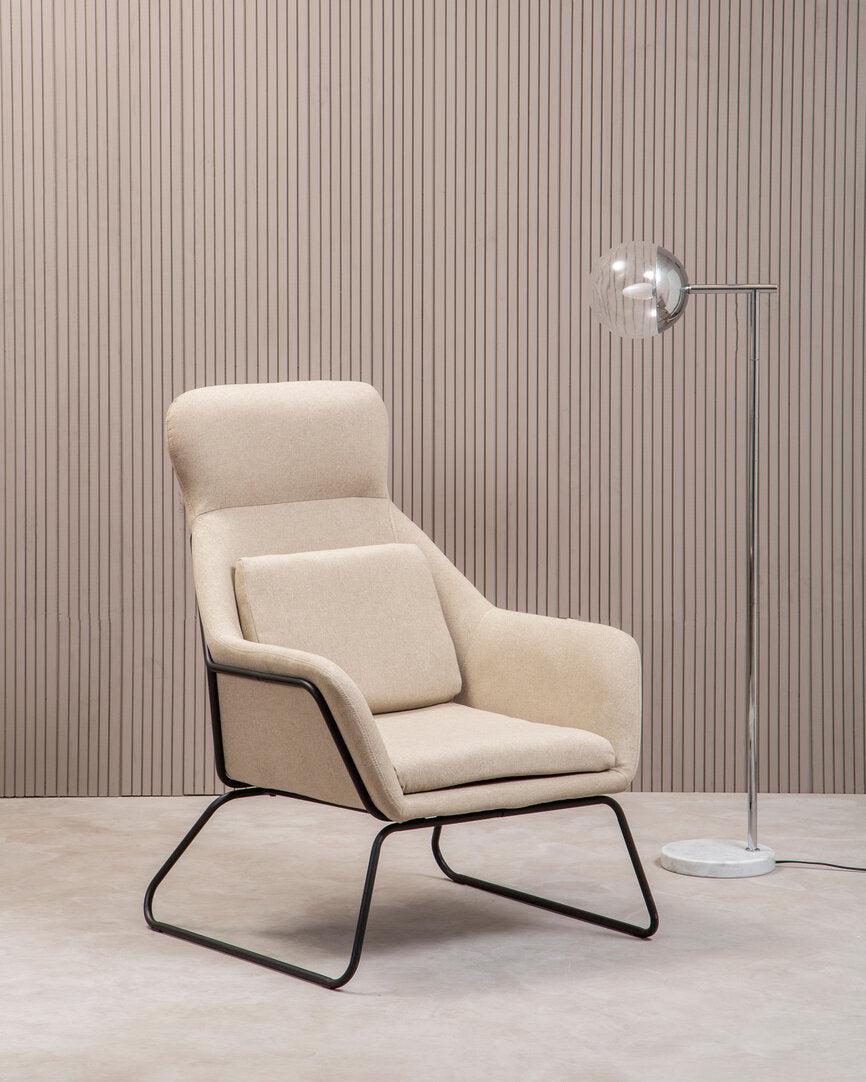 Richmond Natural Chair With Black Metal Frame