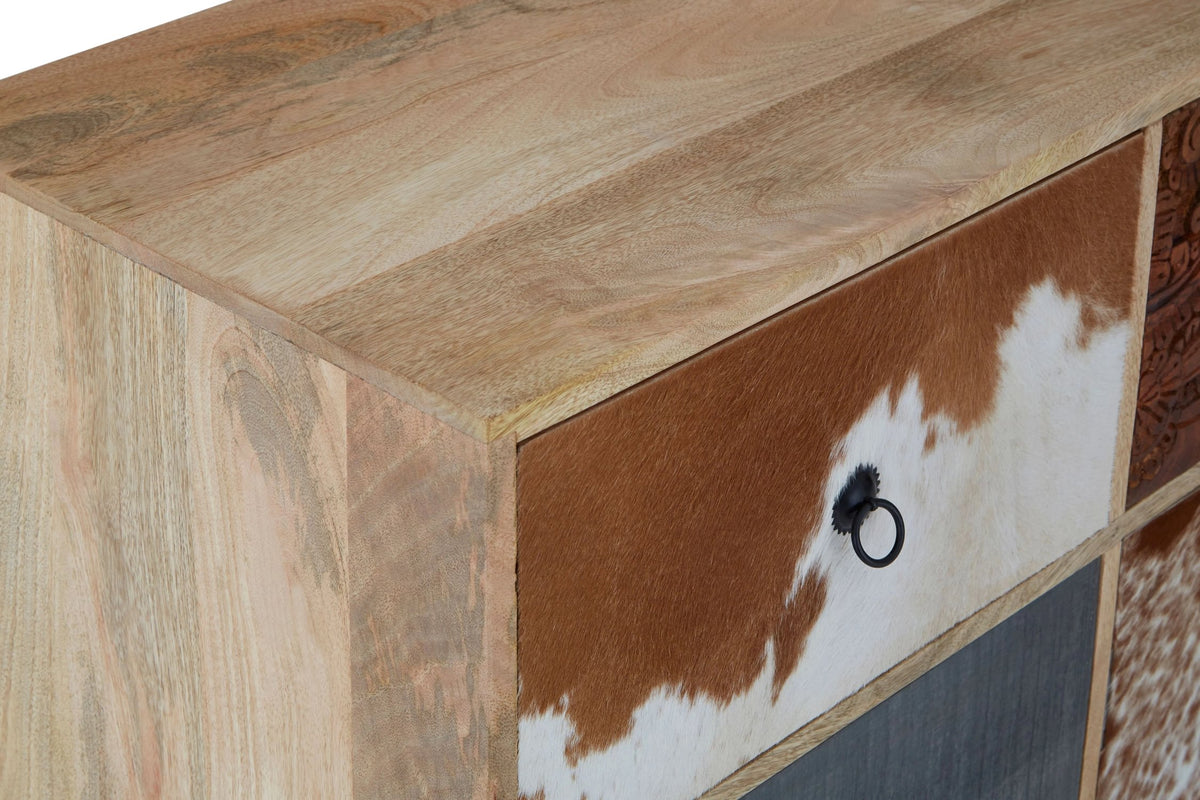 Bolton Mango Wood and Leather Sideboard