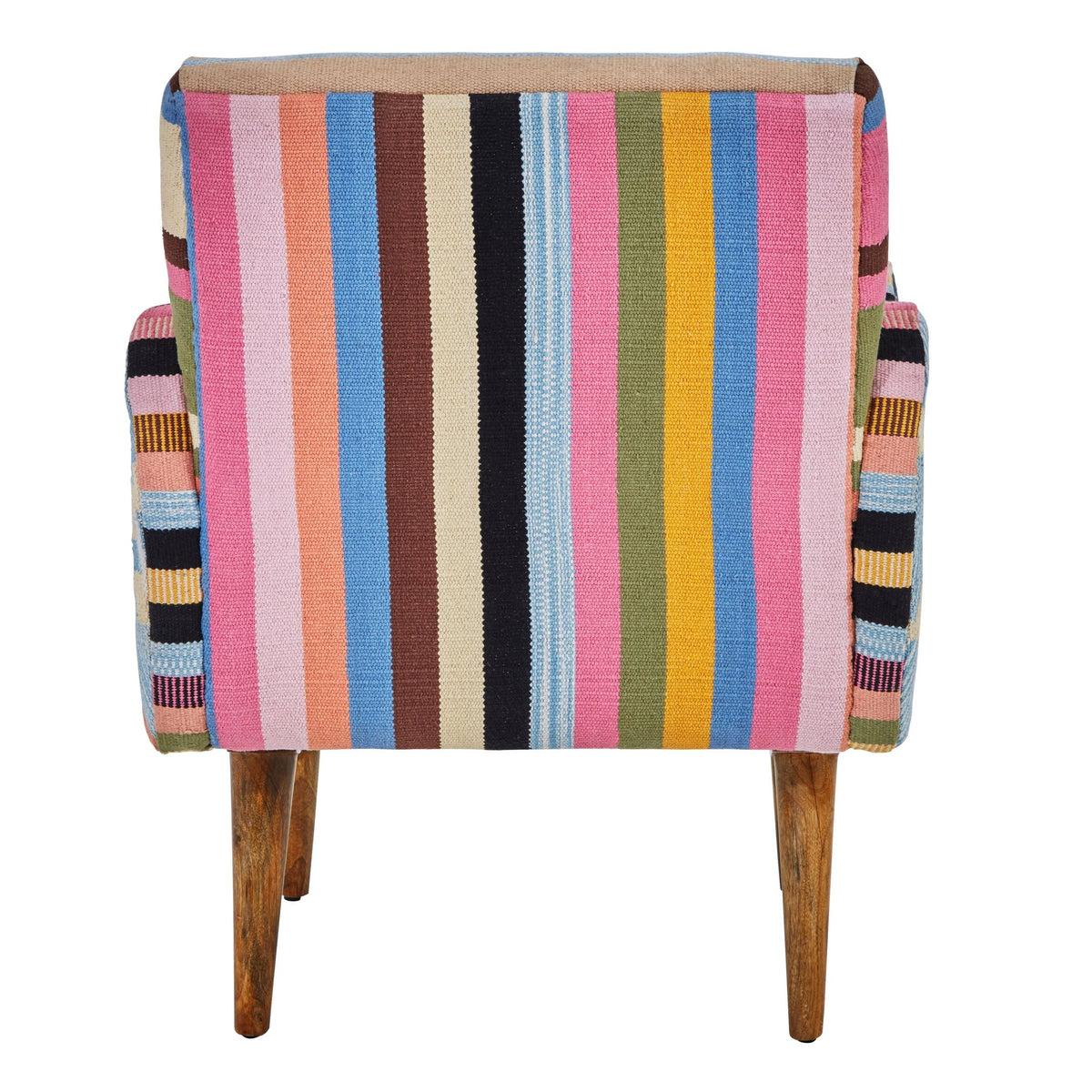 Granada Multi Colour Kilim Style Fabric Chair with Mango Wood Legs
