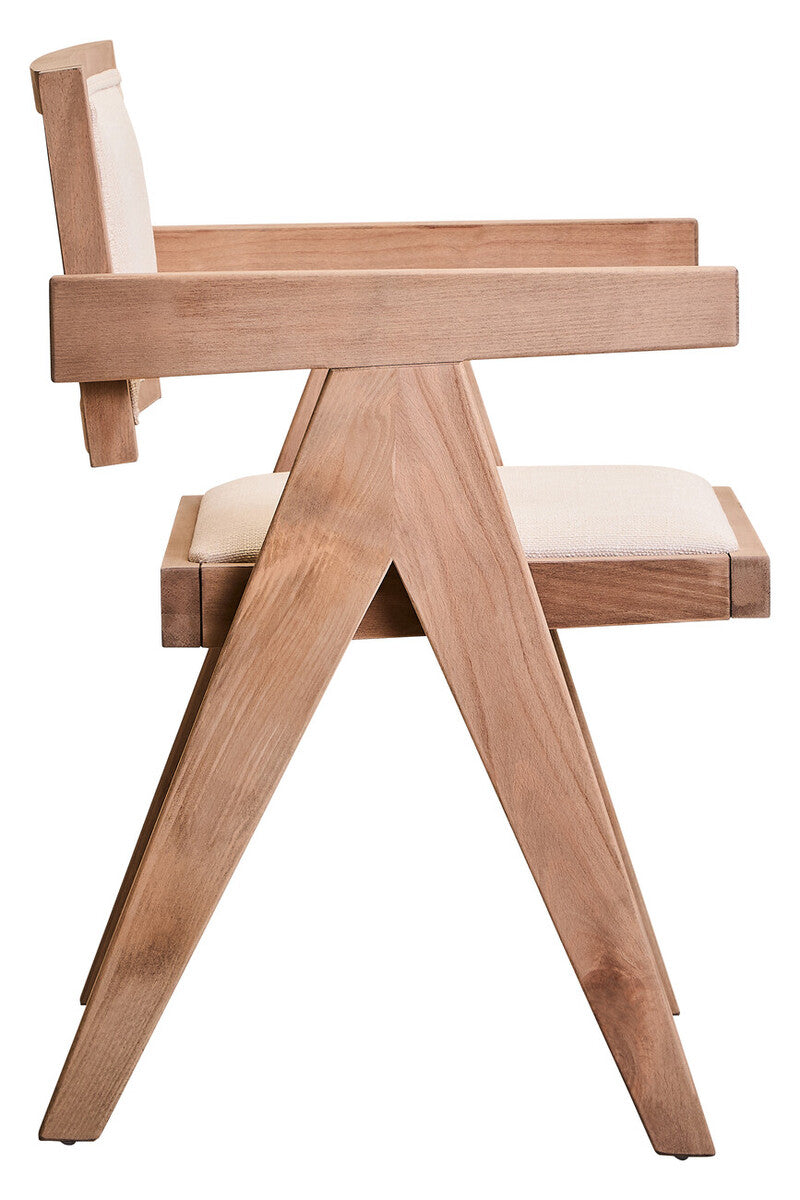 Stirling Ivory Fabric and Grey Wash Beech Wood Dining Chair