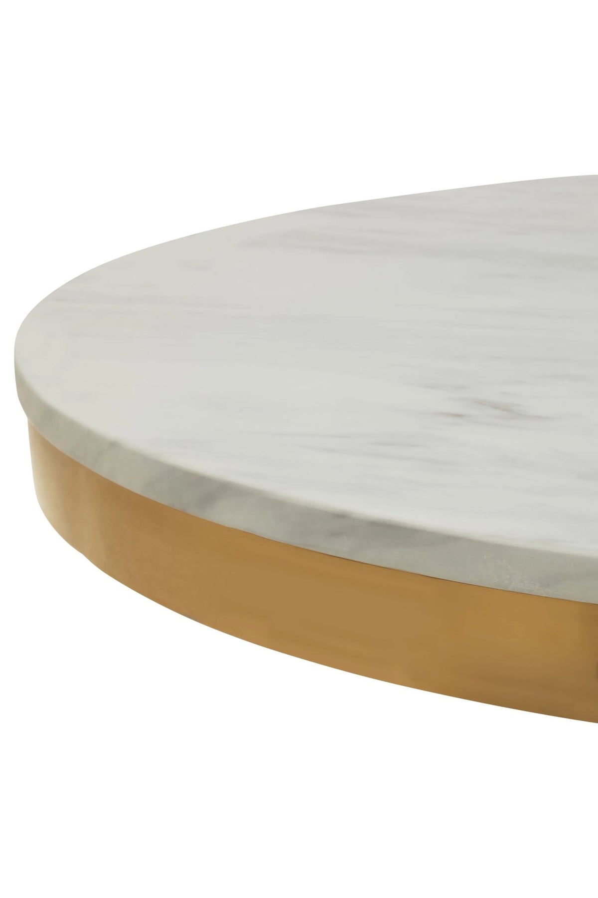 Devon Round Marble Dining Table with Gold Base