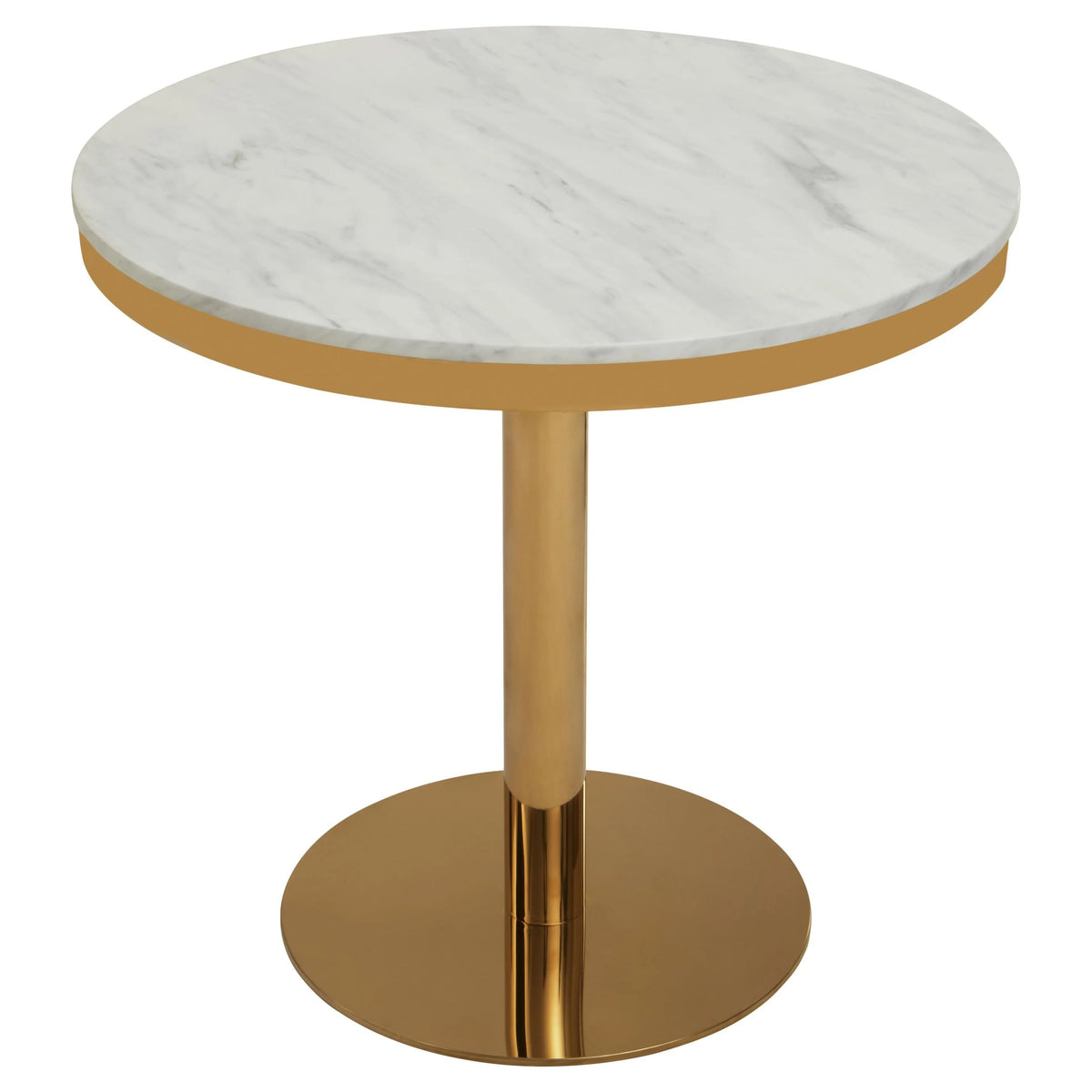 Devon Round Marble Dining Table with Gold Base