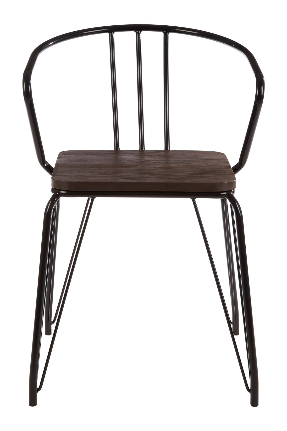 Madison Black Metal and Elm Wood Armchair