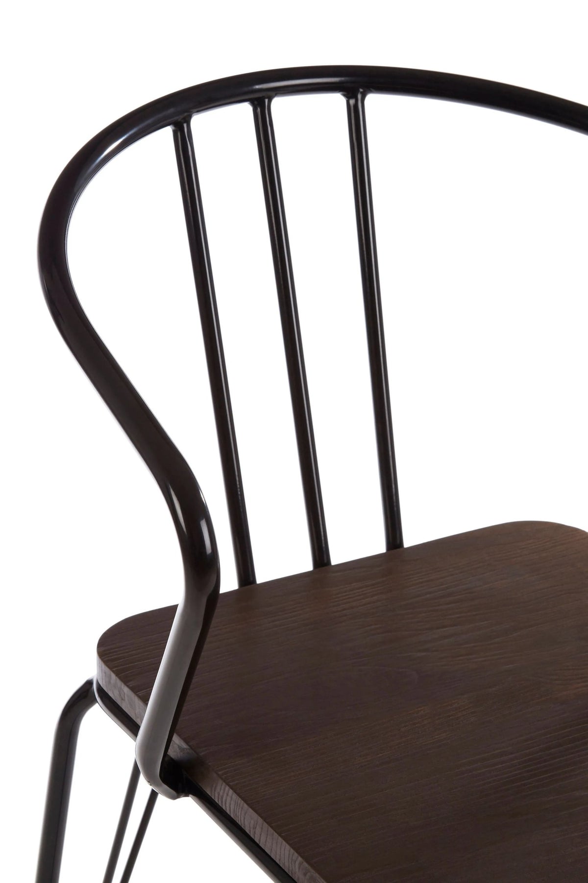 Madison Black Metal and Elm Wood Armchair