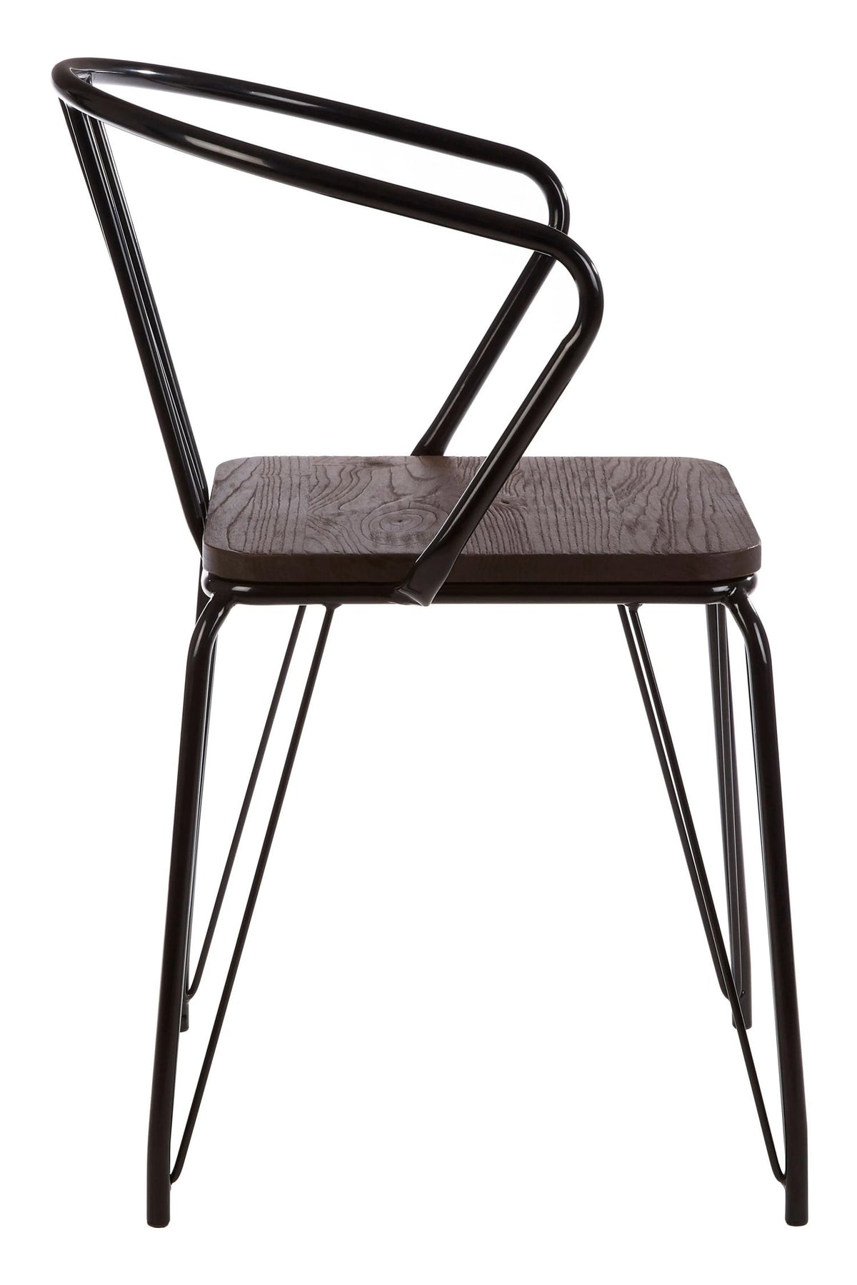 Madison Black Metal and Elm Wood Armchair