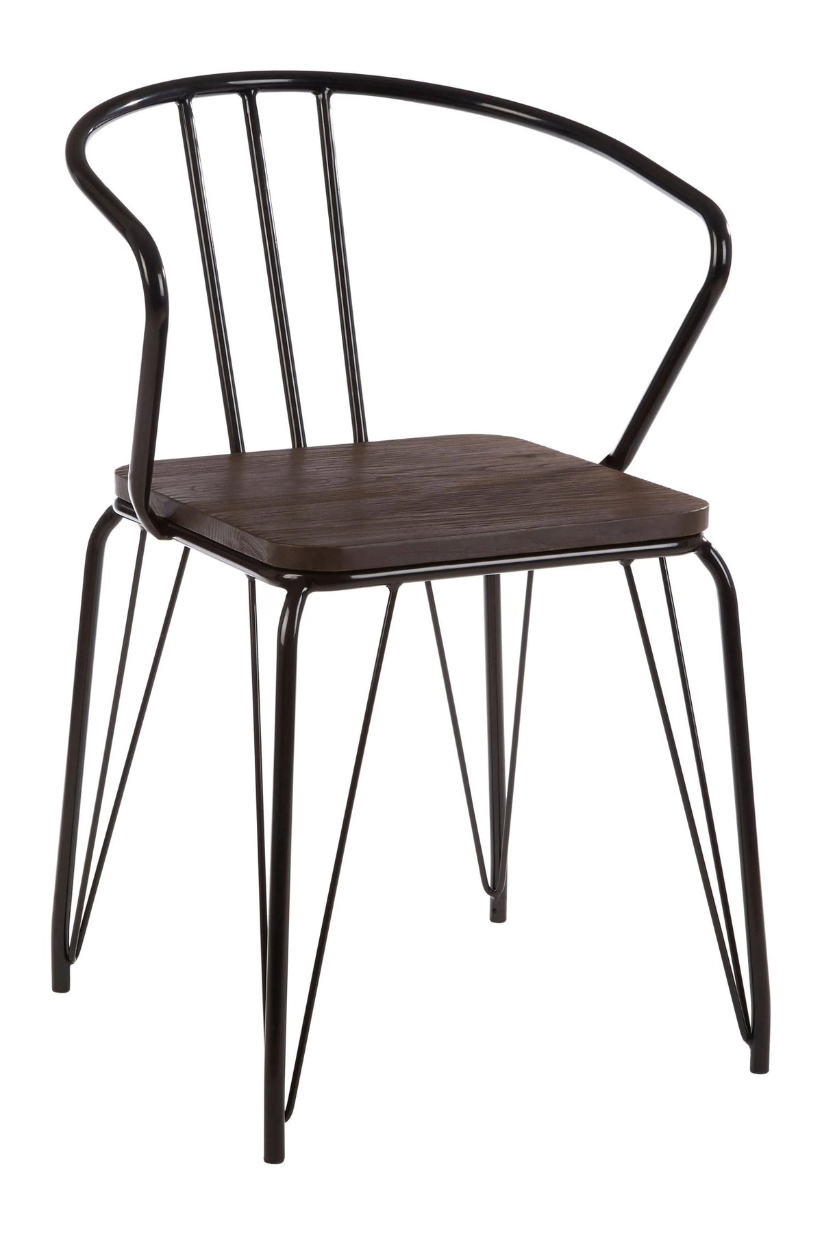 Madison Black Metal and Elm Wood Armchair